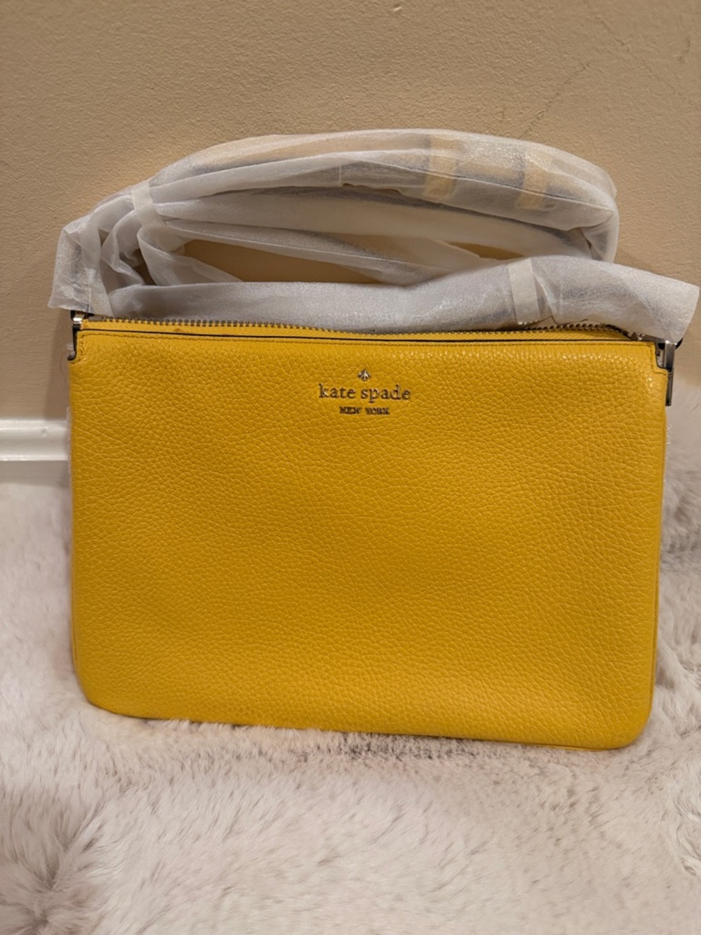 kate spade Yellow Pebbled Leather Crossbody